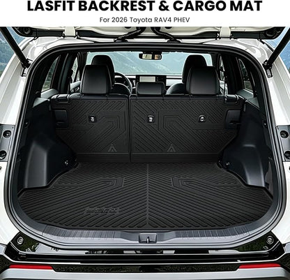 LASFIT Cargo Trunk Mat for Toyota RAV4 2026 PHEV Plug-in Hybrid | Not Fit Hybrid. Not Fit Cargo with Subwoofer 100% TPE All Weather Custom Fit Trunk & Backrest Mat Automotive Accessories - Image 4