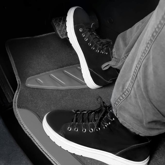 CAR PASS Waterproof Universal Fit Car Floor Mats, Car Mats Fit for SUV,Vans,sedans, Trucks,Set of 4pcs Car Carpet with Driver Heel Pad (All Gray) - Image 4