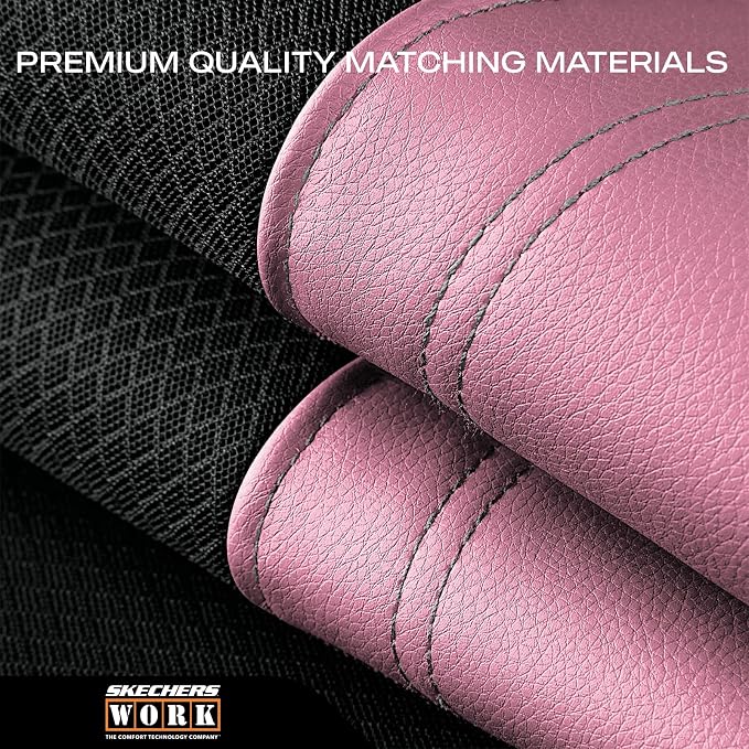 Skechers Work Seat Covers, Leather Seat Covers 5-Times Stronger Built-in Webbing, Oxford Fabric Front Seat Cover, Airbag Compatible, Automotive Comfort for Cars, Trucks, SUVs,Pink - Image 5