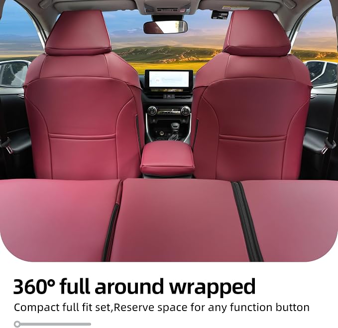 Lolcar RAV4 Seat Covers Custom Fit for Toyota RAV4 2019 2020 2021 2022 2023 2024 2025 LE,XLE,XLE Premium,Limited,Airbag Compatible,Seat Cover Full Set for SUV, Waterproof Leather(Burgundy) - Image 8