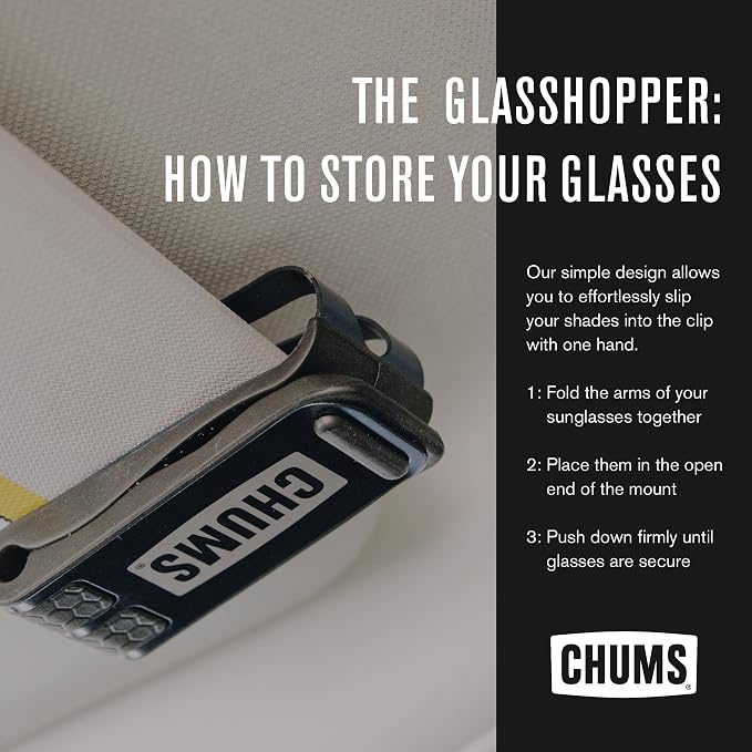 Chums Glasshopper Clip - Metal Sun Visor Glasses Holder for Vehicles - Car, Truck, or SUV Sunglasses Mount Attachment (Black) - Image 5