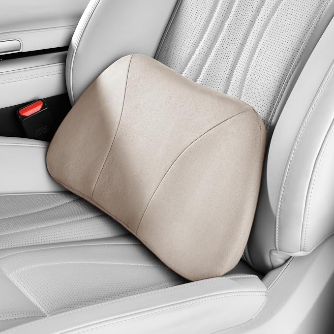Lumbar Support Pillow,Back Pain Relief Cushion,fits tightly around the waist,Memory Foam,Skin-friendly Suede Fabric,fit Car Drive,Office chair,Rest seat,Improve Posture,Portable,15.5''Lx 8.7''H by -----------------