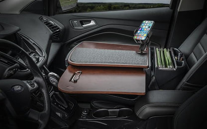 AutoExec GripMaster Car Desk for Your Vehicle Workstation and Mobile Office, Mahogany with 400 watt Power Inverter and Phone Mount - Image 2