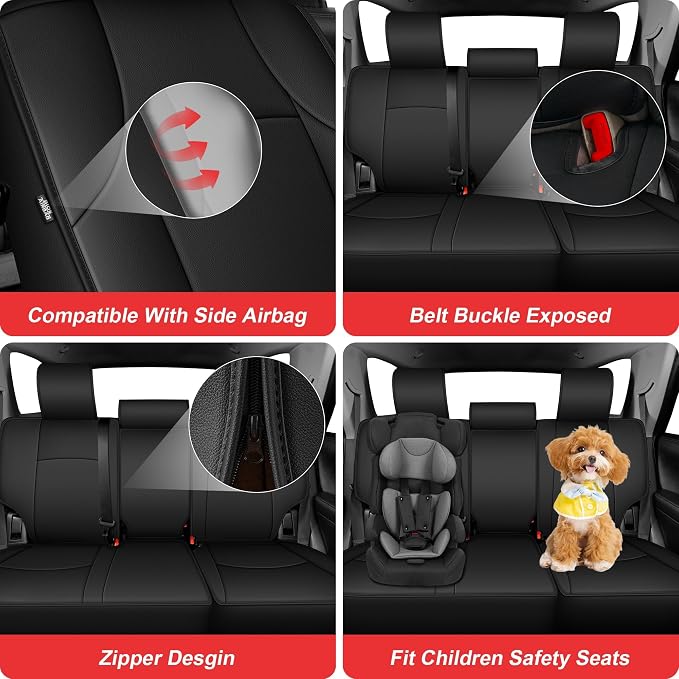 TTX LIGHTING Custom Fit for Toyota 4Runner Seat Covers 2010-2024 5-Seats | Original Seat Pattern | Full Coverage | Easy Install | Waterproof | Faux Leather | Shield Your Car Seats - Image 4