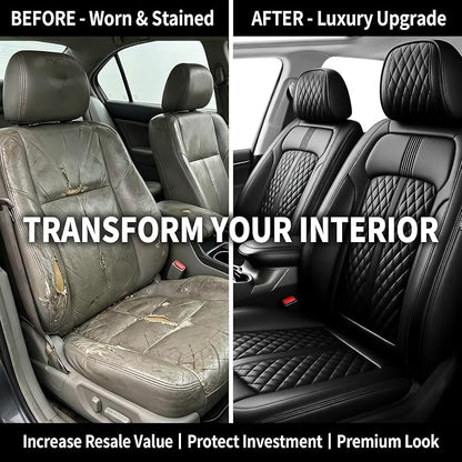 Fit CX-7 Seat Covers Custom Fit for Mazda CX-7 2006-2012, Full Set | Premium Leather Full Coverage Protectors, Waterproof, Breathable, Scratch Resistant, Easy Wipe, Airbag Compatible, Black - Image 4