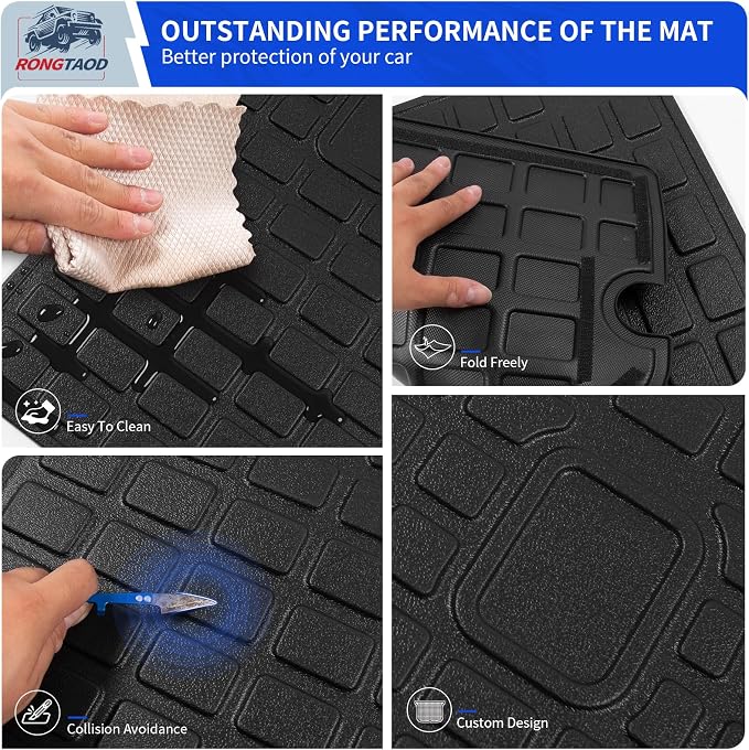 Rongtaod Cargo Mat & Backrest Mats for 2010-2024 Toyota 4Runner 5 Seats | without Sliding Tray, Trunk Mat Cargo Liner TPE All Weather Back Seat Cover Protector 2023 4 Runner Accessories - Image 6