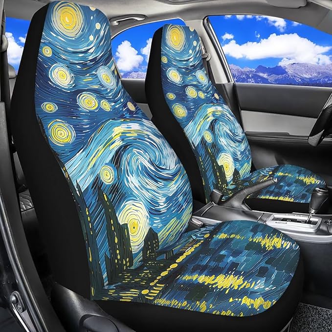 Automotive Seat Covers Starry Sky Seat Cover Front Seats Only for Women Men Universal fit for Cars, SUVs, Trucks Car Accessories Blanket Seat Protector Easy to Install - Image 6