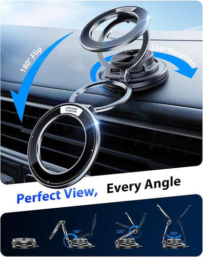 for MagSafe Car Mount [95LBS Max Suction & 2400gf Strong Magnet] | Ultra-Thin 360° Adjustable Vacuum Magnetic Car Cell Phone Holder [All-Metal] for iPhone 17-12 Pro Max & Android - Image 6