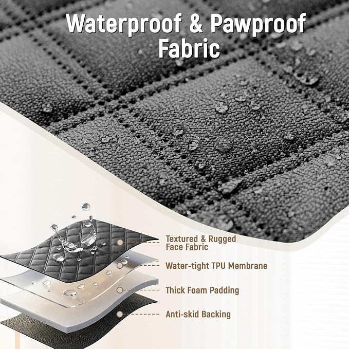 Dog Car Seat Cover for Back Seat, Heavy Duty Nonslip Car Seat Protector for Child Car Seat, Waterproof Bench Seat Cover for Dogs and Kids, Compatible with Armrest, Fits Sedan (Black) - Image 4