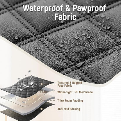 Dog Car Seat Cover for Back Seat, Heavy Duty Nonslip Car Seat Protector for Child Car Seat, Waterproof Bench Seat Cover for Dogs and Kids, Compatible with Armrest, Fits Sedan (Black) - Image 4