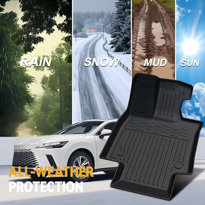Floor Mats for 2023-2026 Lexus RX350/RX350H/RX500H Accessories | Full-Coverage Mats Set with Integrated Cargo Liner & Backrest Mat, Odorless & Durable, All-Weather Protection, 3D Laser Fit - Image 8