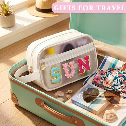 COSHAYSOO Clear SUN Makeup Bag Sunscreen SPF Pouch Beach Pool Lake Spa Travel Cosmetic Toiletry Stuff Organizer for Women Teenage Girls Mothers Day Nurse Appreciation Graduation Preppy Gifts - Image 6