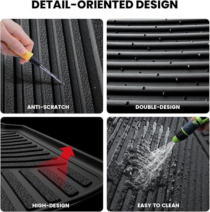 LASFIT Cargo Mat for Toyota 4Runner 2013-2024 (Only Fit 5-Seats) | Fit W/O Sliding Cargo Tray, All Weather Custom Fit Anti-Slip Pet Friendly TPE Trunk & Backrest Mats for 5th Gen 4Runner - Image 6
