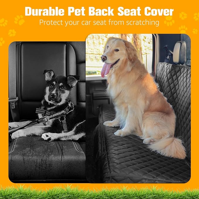 PETICON Dog Car Seat Cover for Back Seat, Rear Bench Seat Cover for Trucks | Waterproof Pet Seat Cover with Side Flaps for F150/Silverado 1500/Ram 1500/Sierra 1500, Velcro Openings for Child Seat Access - Image 6