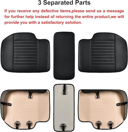 Back Seat Covers, Rear Seat Cushions, Auto Bench Protector with Breathable PU Leather and Non-Slip Bottom Universal for 4 Season (Black, 61" x 20. 5") - Image 5