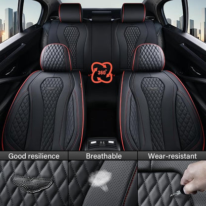 Coverado Automotive Seat Covers, Leather Seat Covers Front Seat, Black Car Seat Covers, Luxury Car Seat Covers, Seat Cushion, Front Driver Seat Covers, Car Seat Protector Universal Fit Most Cars - Image 5