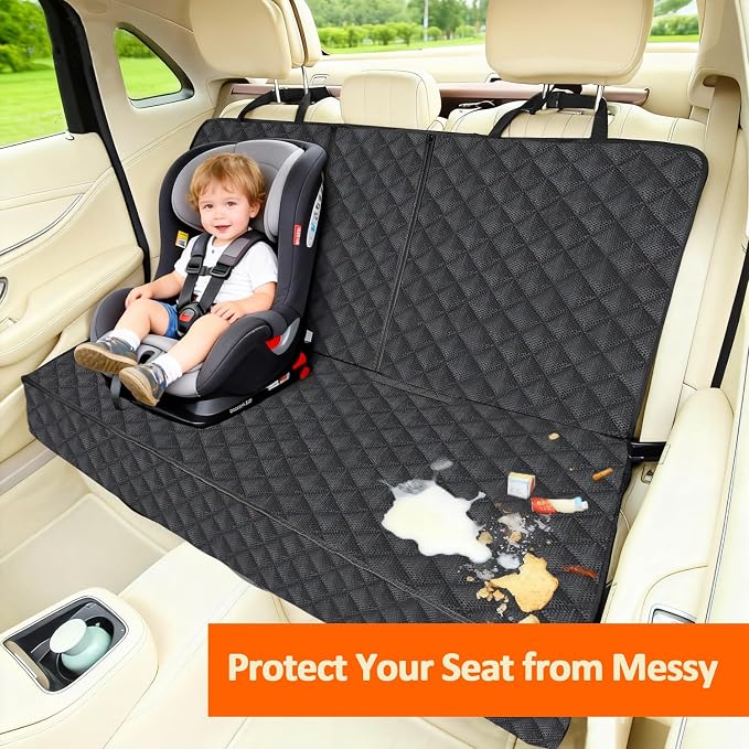 Dog Car Seat Cover for Back Seat, Waterproof Non-Slip Car Seat Covers Protector Scratchproof, Pet Bench Seat Covers for Cars, Trucks, Large Sedan, Large SUV (56" W*52" L) - Image 8