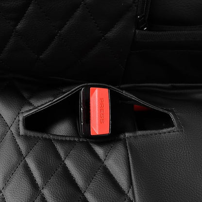 CAR PASS Faux Leather Back Seat Cover, Universal Quilting Waterproof Bench Rear Seat Cover Universal car seat Cover Fit 95% Automotive Interior Covers for Sedans SUVs Vans Small Trucks, All Black - Image 6