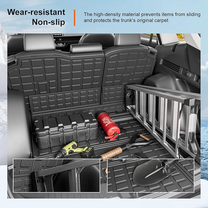 powoq Fuel Cargo Mat Backrest Mats Compatible with 2023-2025 2026 Honda CRV | Trunk Mat Cargo Liner Back Seat Protector TPE Replacement for 2023 2024 2025 2026 Honda CRV Accessories (Fit Fuel Lower Deck) - Image 4