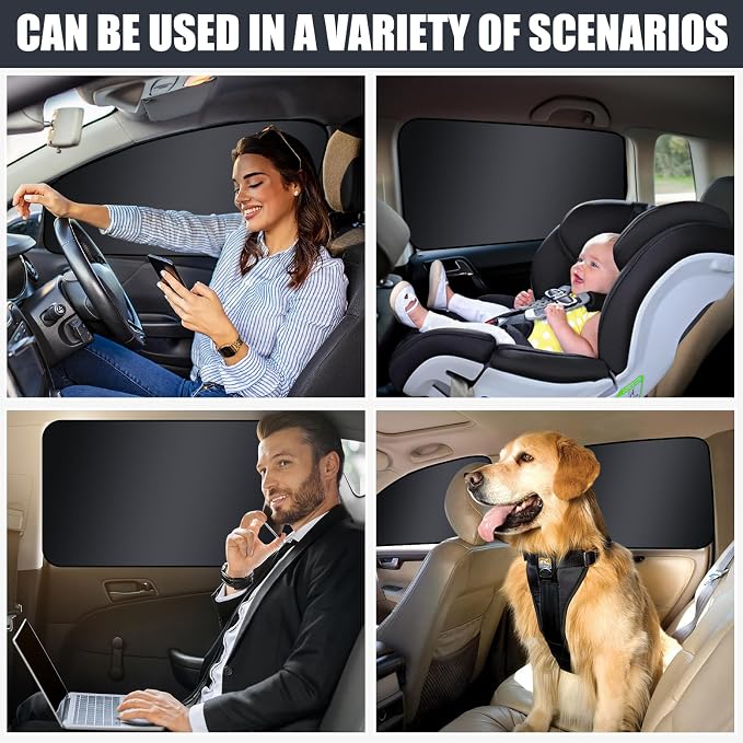 ZATOOTO Magnetic Side Window Sun Shade, Car Window Covers, Heat Reflective | 4 Pack Car Curtains for Privacy, UV Block, Keeps Cooler, Metal Frame Fit, Taking a Nap, Changing Clothes, Camping - Image 6