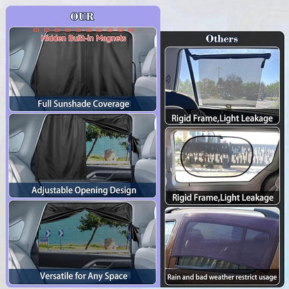 Car Window Shades, Side Window Sun Shades Blocks Heat and UV Rays Glare, Magnetic Car Privacy Safe Curtains for Back Windows, Camping Accessories for Baby - Image 4