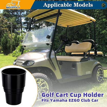 Golf Cart Cup Holder Insert Adapter Replacement fits Club Car EZGO Yamaha Golf Cart, for Placing and Securing 16.4 oz Portable Propane Gas Bottle or Drink Water Glass, (2Pcs, Black) - Image 3