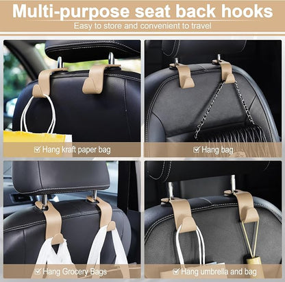 LivTee Car Seat Headrest Hook, Auto Seat Hook Hangers Storage Organizer Interior Accessories for Purse Coats Umbrellas Grocery Bags Handbag, 4-Pack - Image 5