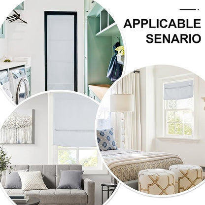 NICETOWN Greyish White Magnetic Blackout Door Blinds, No Drill Roman Shade | Front French Door Curtain for Window, Thermal Insulated Light Blocking Shades, Sidelight Glass, 24" W x 64" L, 1 Panel - Image 7