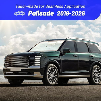 Windshield Sun Shade Umbrella for Hyundai Palisade 2019-2026, Foldable Front Window Sunshade with 360° Rotating Shaft, Custom Fit Car Shades for Palisade Accessories with UV & Heat Protection - Image 3