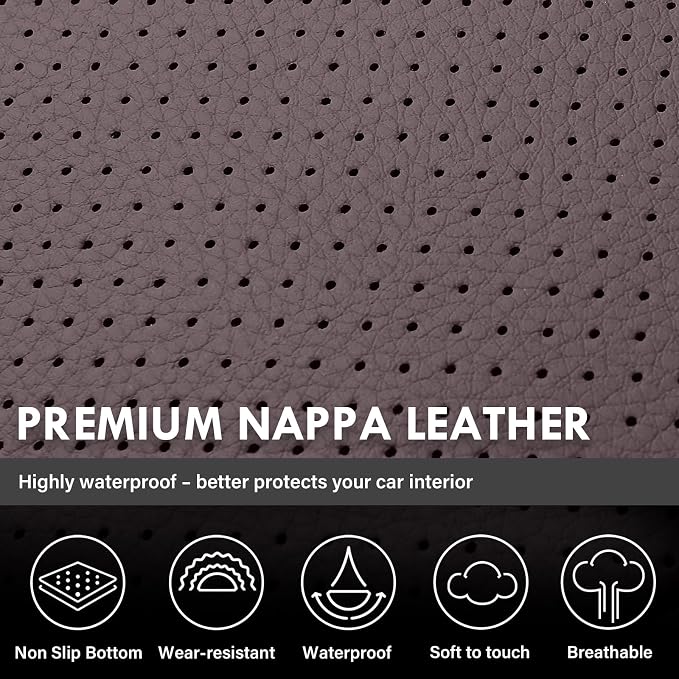 Coverado Chevy Silverado Seat Covers, Leather Car Seat Covers Custom Fit for Chevy Silverado GMC Sierra 2014-2018 1500, 2015-2019 2500HD 3500HD (Full Set, Brown) - Image 9