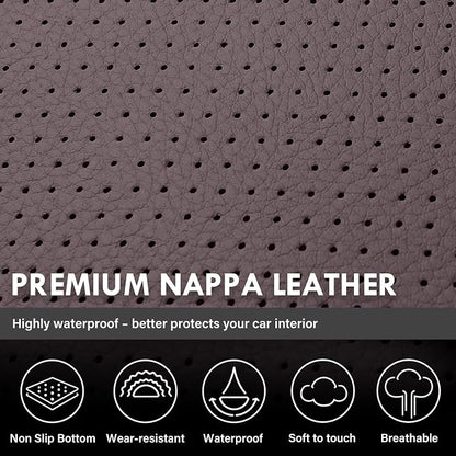 Coverado Chevy Silverado Seat Covers, Leather Car Seat Covers Custom Fit for Chevy Silverado GMC Sierra 2014-2018 1500, 2015-2019 2500HD 3500HD (Full Set, Brown) - Image 9
