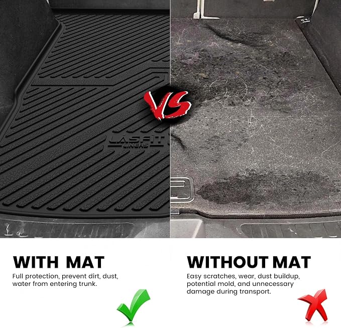 LASFIT Cargo Mat for Honda Passport 2019-2025 | All Weather Custom Fit Anti-Slip Pet Friendly Easy Clean TPE Trunk Mat Trunk Tray Cargo Tray, Black - Image 5