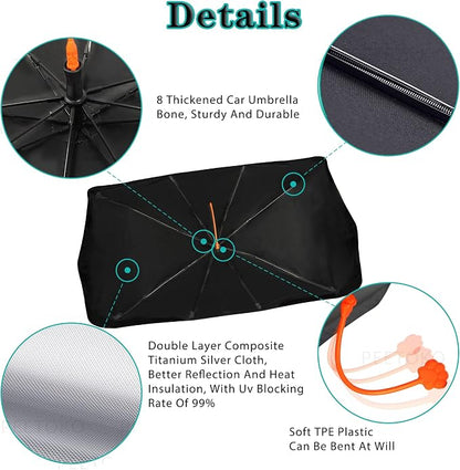 Socira Custom Windshield Sun Shade Umbrella Foldable Personalized Car Visor | Car Umbrella Customized Sun Shade Cover Sunshade Front Window Cover Dinosaur Car Accessories Blocks Uv Rays Gifts 57" X 30" - Image 4