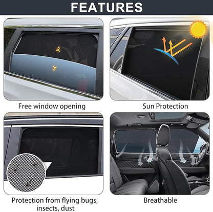 XCBYT 2023-2024 Honda C-RV Window Shades, 4-Pack Privacy Cooling Mesh | Blocks heat for camping & baby sleeping. Front shades are partial for rearview mirror. Wait 24h for clips to set - Image 4