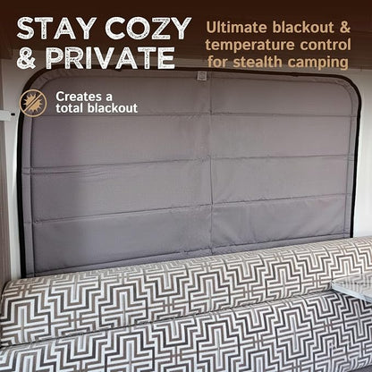 Living in a Bubble Insulated Blackout Rear Left Side Window Cover for Mercedes Sprinter Van Year 2007-2026 170" Length LWB & XLWB, NCV3 & VS30 (Bare Metal Frame) - Image 2