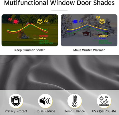 NICETOWN Blackout Roller Shades No Tools No Drill Cordless Door Blinds | Thermal Insulated UV Protection Privacy Window Shades for Bedroom, 36 W x 72 L, 1 Panel, Grey - Image 6
