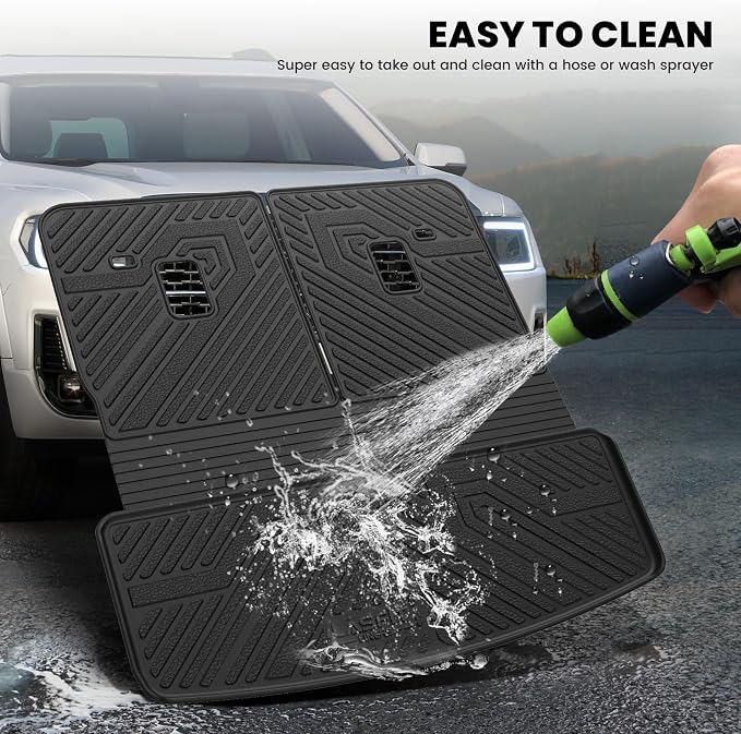 LASFIT Trunk Mat with Backrest Mat for GMC Acadia 2017-2023 | All Weather TPE Custom Fit, Edge to Edge Coverage, High Edge, 3D Scanning Technology, Easy to Wash - Image 5