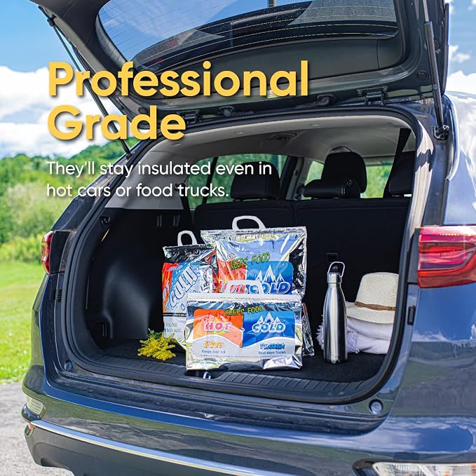Superio Hot and Cold Insulated Bags for Food Delivery, Grocery Shopping Bags, Food Storage for Hot and Frozen Food for Travel, Disposable Cooler Bag, Reinforced Thermal Lunch Bag (5, 15.5"x13") - Image 2