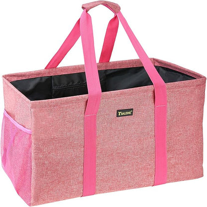 BALEINE Extra Large Utility Tote Bag with Wire Frame for Storage (Pink, 22''x12''x10'') by BALEINE