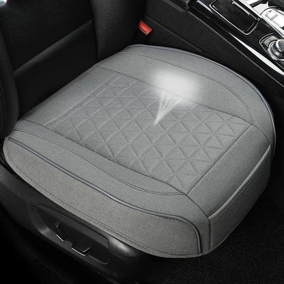 West Llama Linen Front Car Seat Cover Protector Anti-Slip Bottom Seat Cover Fits 95% of Vehicles,Wrapping Around The Bottom,Triangular Pattern(Gray-1Pcs) by WESTLLAMA
