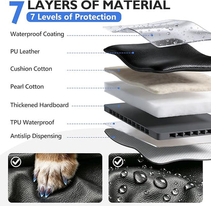 Hard Bottom Dog Car Seat Cover for Back Seat, PU Leather Extender | Anti Scratch Backseat Dog Hammock for Cars, SUVs, Sedan, Waterproof, Pet Travel Bed, Easy to Clean, Non-Slip, Holds 420lbs - Image 4