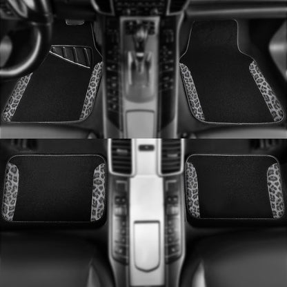 CAR PASS Waterproof Universal Car Floor Mats, Leopard Print Car Mats Fit for SUV,Vans,sedans, Trucks,Set of 4pcs Car Carpet with Driver Heel Pad and Nibs Backing, Leopard Car Accessories Gray Leopard - Image 3