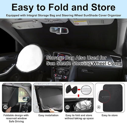 TINGLU Window Shades for Honda Accord 2023-2026 Accessories Car Side Full Windows Windshield Sun Shade Sun UV Rays & Privacy Protection for Camping,Napping,and Relaxing 8PCS - Image 5