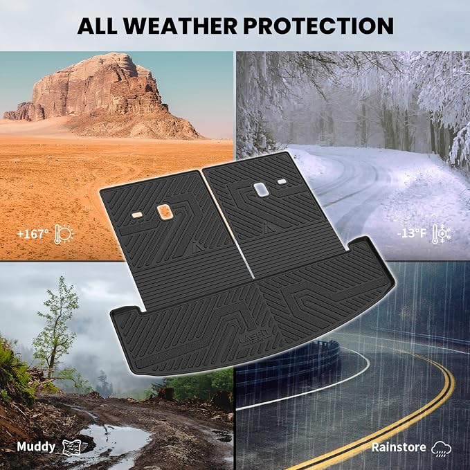LASFIT Cargo Mats for Hyundai Santa Fe 2026 2025 2024 (Fit Gas & Hybrid) | All Weather TPE Custom Fit Cargo Trunk Mat & Backrest Mats Accessories, Black - Image 7