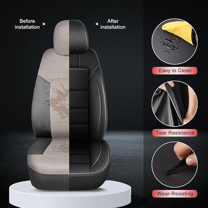 TTX LIGHTING Custom Fit Seat Covers for Ford Mustang 2015-2025, | Original Seat Pattern Faux Leather Waterproof Full Set for 5 Seats Airbag Compatible Protection - Image 9