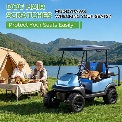 10L0L Golf Cart Seat Covers for Yamaha EZGO Club Car Seat Towel Cushion | Breathable Mesh All-Season Front/Rear Seat Blanket, UV Resistant, Cool Comfort, Machine Washable, Easy On, Great Golf Gift - Image 7