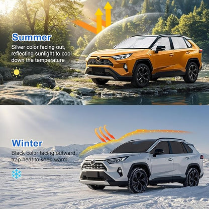 XCBYT 2019-2024 RAV4 Window Shade, 8-Pack Blackout Privacy | 6-Layer blocks heat for lunch breaks, camping. keep full privacy/car cool, Tuck into frames to prevent falling when door open - Image 7