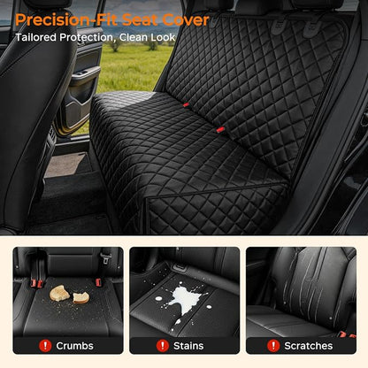 URPOWER Dog Car Seat Cover for Back Seat, Waterproof Car Seat Protector | Non-Slip, Scratch-Resistant, Machine Washable 600D Oxford Fabric Rear Bench Seat Cover for Full-Size SUVs & Pickup Trucks - Image 2