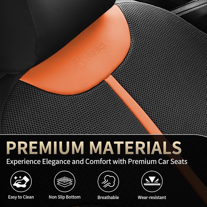 Seat Covers, Car Seat Covers Full Set, Black&Brown Seat Covers for Cars 5 Seats, Breathable Car Seat Protector, Front and Rear Car Seat Cushion, Automotive Seat Covers Universal Fit for Most Cars SUV - Image 4
