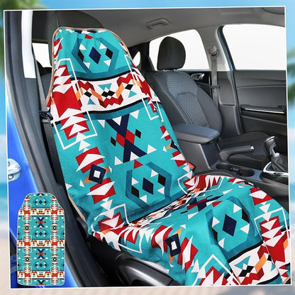 Lonfliness 2PCS Car Seat Cover Towel Non Slip Front Seat Car Seat Towel Athletic Running Towel Washable Seat Cover for Gym Workout Sweat Outdoor Sport Beach Hiking Yoga (Navajo Tribal) - Image 4